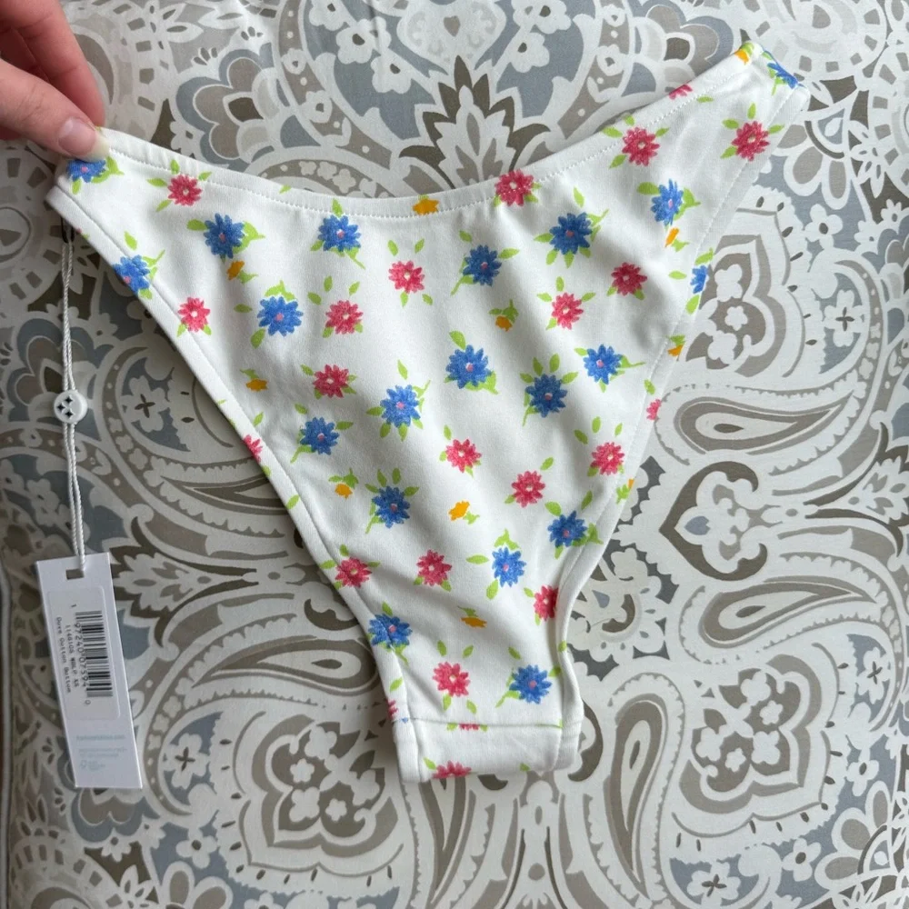 NWT Frankies Bikinis Premium dove cotton bikini bottoms in blossom Size XS